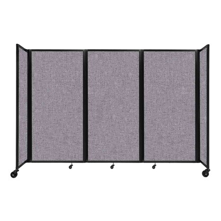 Versare Room Divider 360 Folding Portable Partition 8'6" x 6' Cloud Gray Fabric 1172308